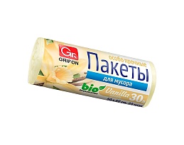 Мешки для мусора 30 л, ароматизированные, Ваниль, бежевые, в рулоне 20 шт., ПНД, 9 мкм, 560х530 мм, GRIFON Aroma, 101-020 V в Алмате