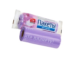 Мешки для мусора 35 л, ароматизированные, сиреневые, в рулоне 20 шт., ПНД, 12 мкм, 560х530 мм, GRIFON Полевые Цветы, 100-034 в Алмате