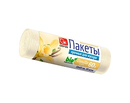 Мешки для мусора 60 л, ароматизированные, Ваниль, бежевые, в рулоне 20 шт., ПНД, 9 мкм, 650х550 мм, GRIFON Aroma, 101-023 V в Алмате