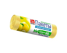 Мешки для мусора 60 л, ароматизированные, Лимон, желтые, в рулоне 20 шт., ПНД, 9 мкм, 650х550 мм, GRIFON Aroma, 101-023 Li в Алмате