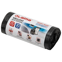 Мешки для мусора 20 л, черные, в рулоне 30 шт., ПНД, 8 мкм, 500х450 мм, LAIMA, 601376 в Алмате