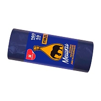 Мешки для мусора 160 л, синие, рулон 10 шт., ПВД, 35 мкм, 1100х900 мм, Уфа Пак, МВ1755 (МВ 160-10ср) в Алмате