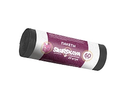 Мешки для мусора 50 л, черные, в рулоне 20 шт., ПНД, 10 мкм, 700х600 мм, SIBIRSKAYA, 101-006 S в Алмате