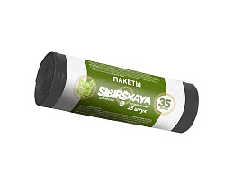 Мешки для мусора 30 л, черные, в рулоне 25 шт., ПНД, 7 мкм, 580х480 мм, SIBIRSKAYA, 101-003 S в Алмате