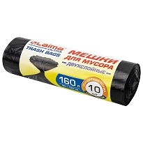 Мешки для мусора 160 л, черные, в рулоне 10 шт., ПВД, 30 мкм, 1200х900 мм, LAIMA ULTRA, 607694 в Алмате