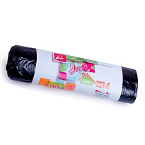 Мешки для мусора 60 л, черные, в рулоне 20 шт., ПНД, 7 мкм, 700х600 мм, Концепция Быта ЭкоДом, 601349 в Алмате