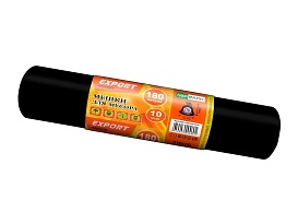 Мешки для мусора 180 л, ароматизированные, черные, в рулоне 10 шт., ПВД, 80 мкм, 1100х930 мм, EXPORT, exp18010142 в Алмате