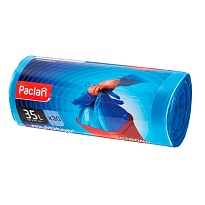 Мешки для мусора 35 л, с ушками, синие, в рулоне 30 шт., ПНД, 10,5 мкм, 640х500 мм, PACLAN Multitop, 600819 в Алмате