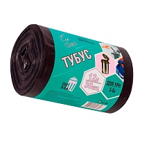 Мешки для мусора 12 л, черные, в рулоне 30 шт., ПНД, 6 мкм, 550х320 мм, Концепция Быта Tubus, 604936 в Алмате