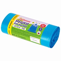 Мешки для мусора 35 л, синие, в рулоне 30 шт., ПНД, 10 мкм, 600х500 мм, Любаша, 608091 в Алмате