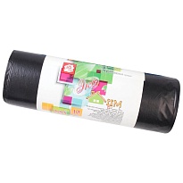 Мешки для мусора 220 л, черные, в рулоне 10 шт., ПВД, 29 мкм, 1100х830 мм, Концепция Быта ЭкоДом, 604924 в Алмате