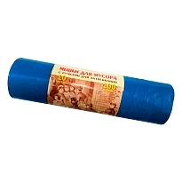 Мешки для мусора 100 л, с завязками, синие, в рулоне 10 шт., ПВД, 40 мкм, 840х670 мм, Концепция Быта Vitalux, 604933 в Алмате